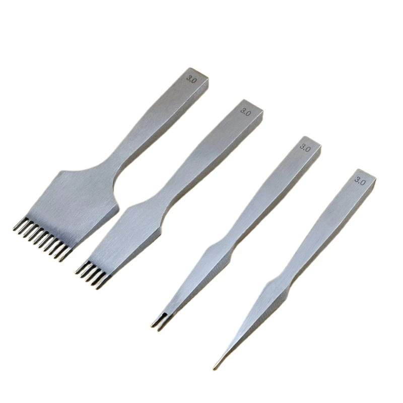 

Diamonds Cut DIY Handmade Die Steel Tooth Polishings French Obliques Flat Chisel Carvings Leather Craft Punch Tool 3.0mm/4.0mm