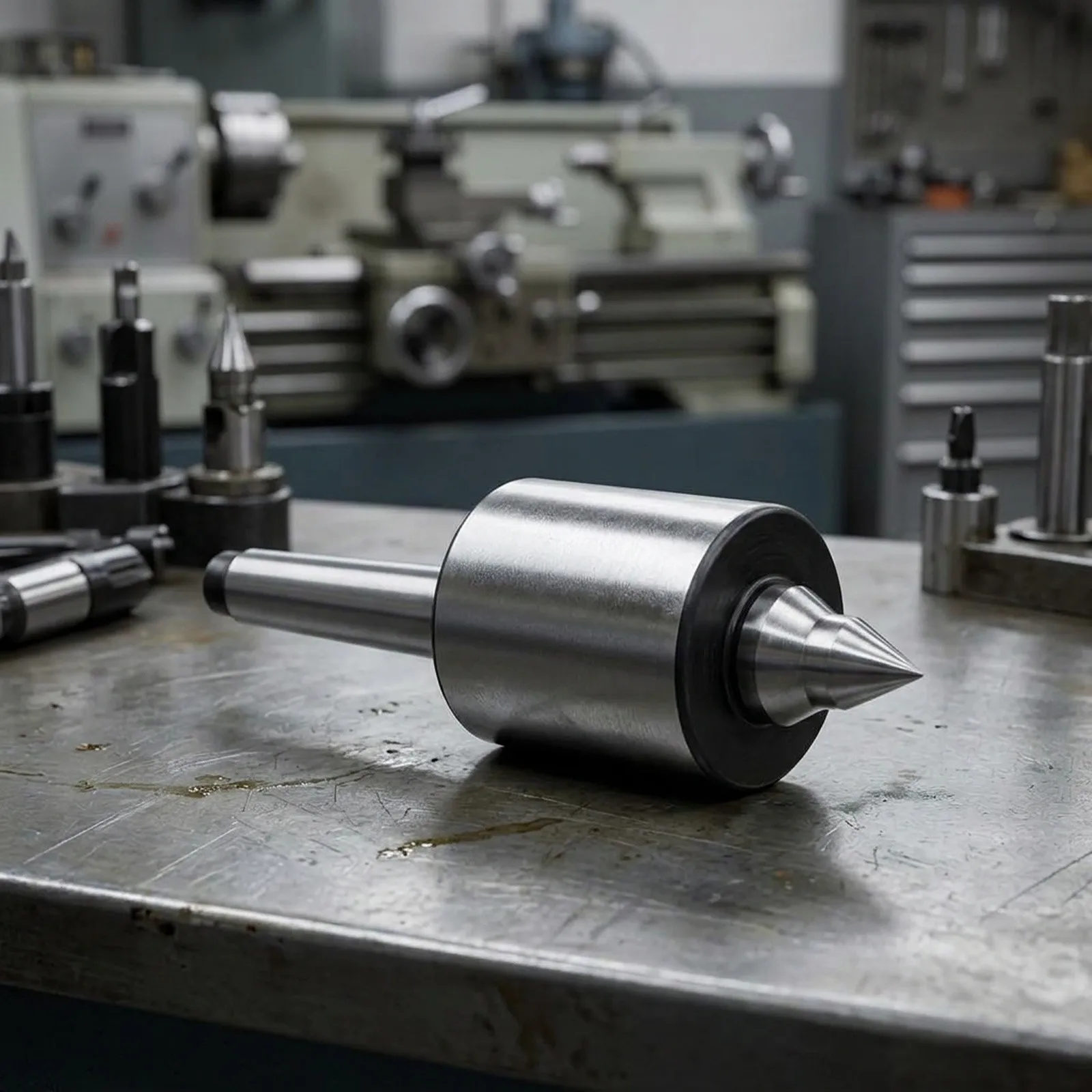 Triple Bearing Live Center for Lathe Tailstock High Carbon Steel Material for Enhanced and Reliable Performance