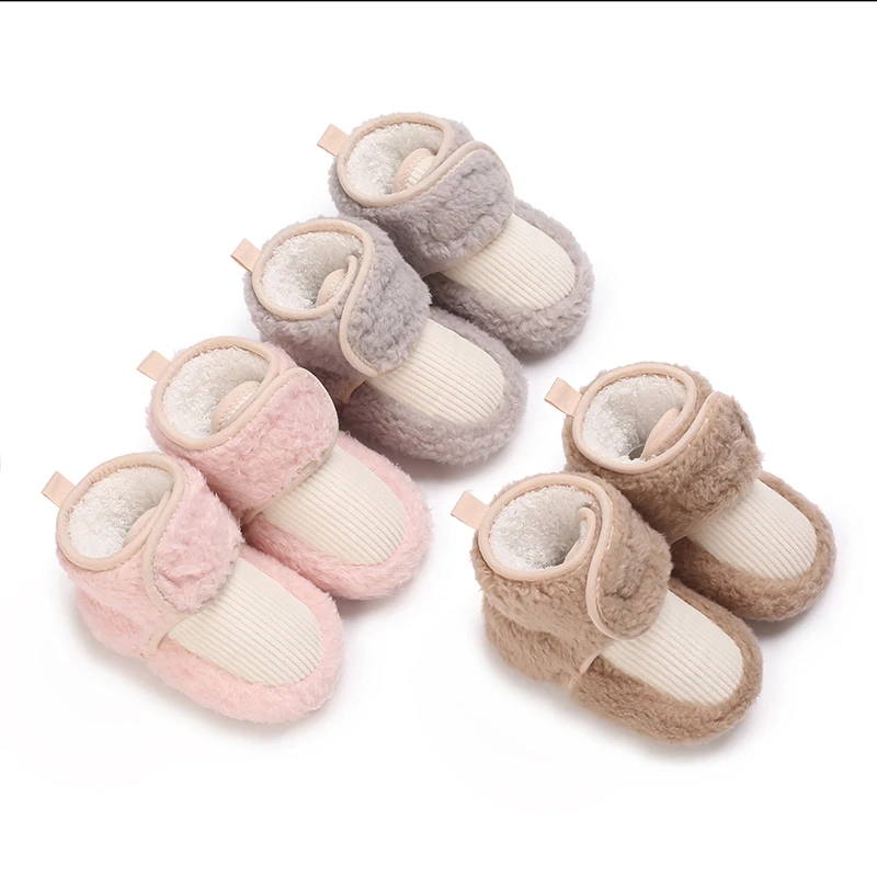 

Baby Cotton Shoes 0-1 Years Old With Plush Winter Soft Soled Walking Shoes For Male and Female Babies Anti Slip and Not Falling