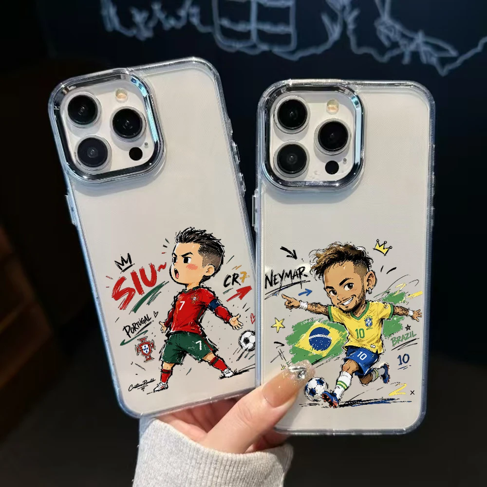 Cartoon Neymars Ronaldos Phone Case for Samsung Galaxy A57 A56 A55 A54 A52 A37 A36 A26 A17 A16 A07 A06 4G 5G Luxury Clear Cover
