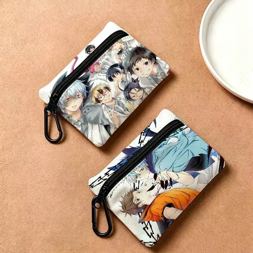 Dark Fantasy Anime S-Servamp Multifunctional Oxford Cloth Small Pouch With Hook Mini Coin Wallet Earbud Storage Bag