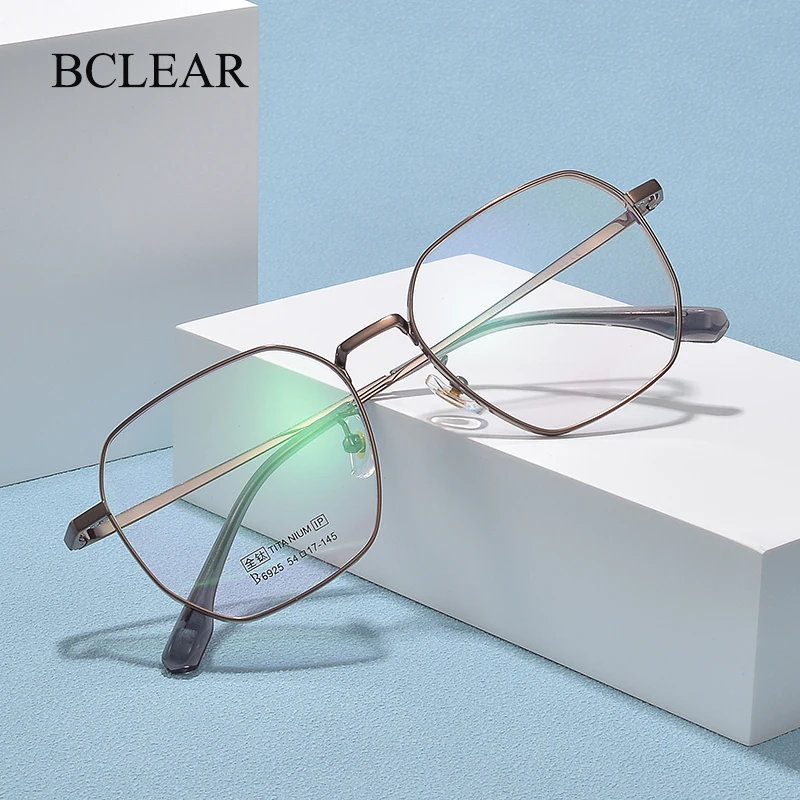 BCLEAR New Fashion Pure Titanium Glasses Frame Man Women Optical Prescription Eyeglasses Vacuum IP Plating High Quality Eyewear
