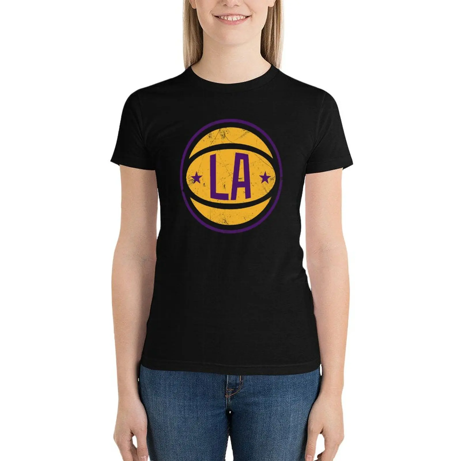 LA retro Ball 2 T-Shirt summer top summer tops t-shirt dress for Women plus size sexy