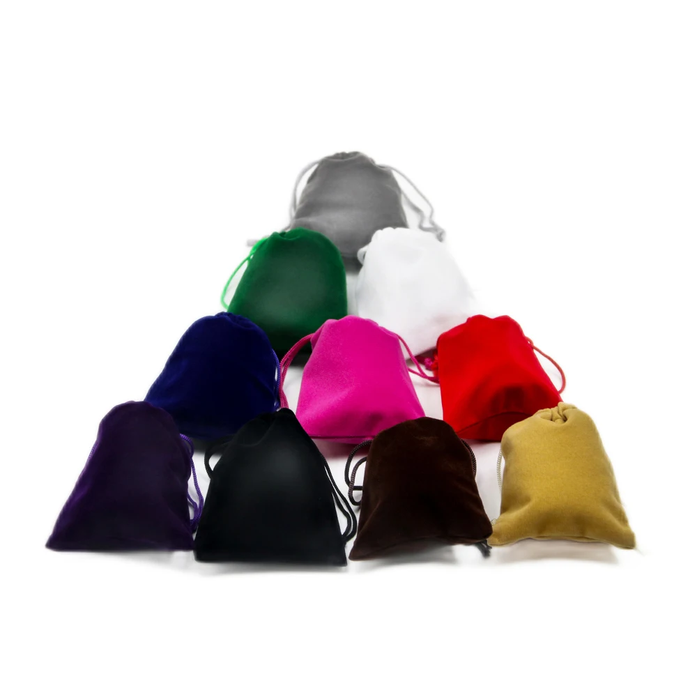 Set of 10Pcs Durable Velvet Carry Bag 8*10cm Pouches Drawstring for Dice Jewelry Gift Packaging