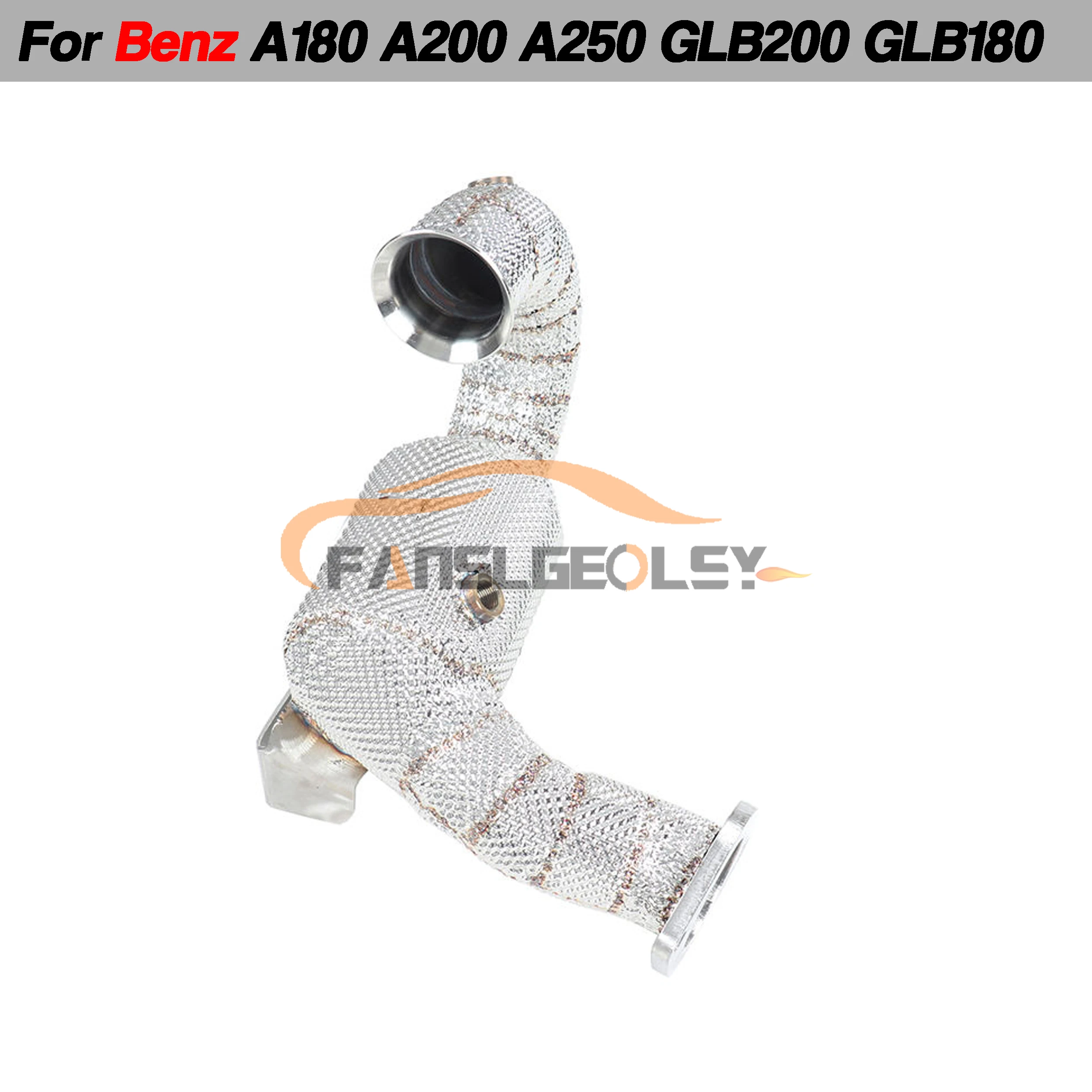 For Mercedes Benz GLB200 GLB180 GLB220 Steel Downpipe Performance Exhaust System With Heat shield and catalytic converter Header