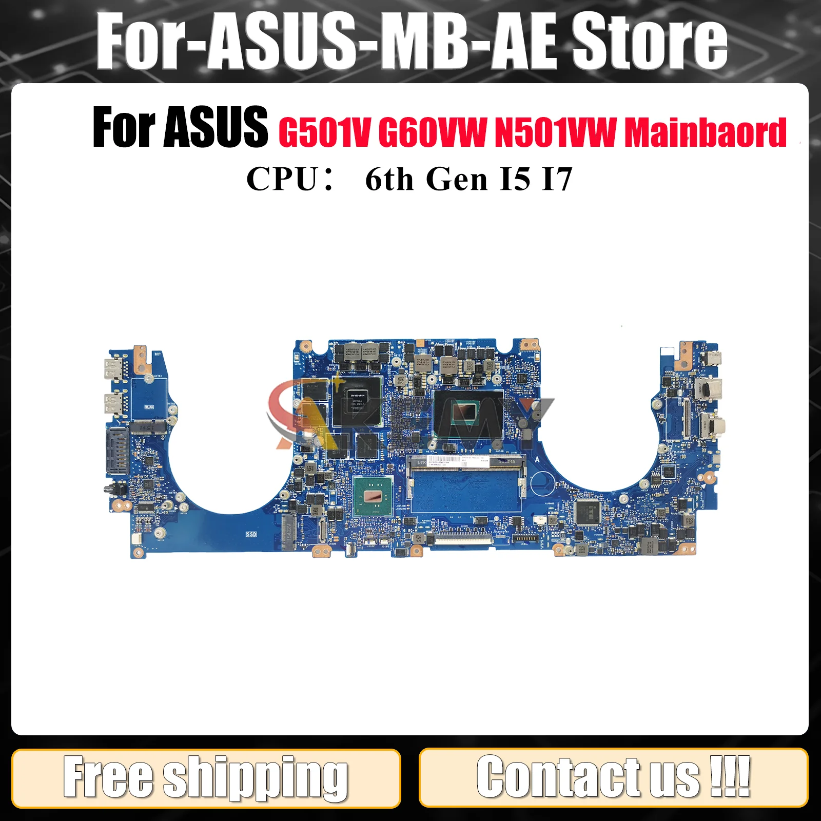 

N501VW Материнская плата для ноутбука ASUS ROG N501V G501V N501VW Материнская плата для ноутбука с процессором I5 I7 100% тестирование ОК быстрая доставка stk