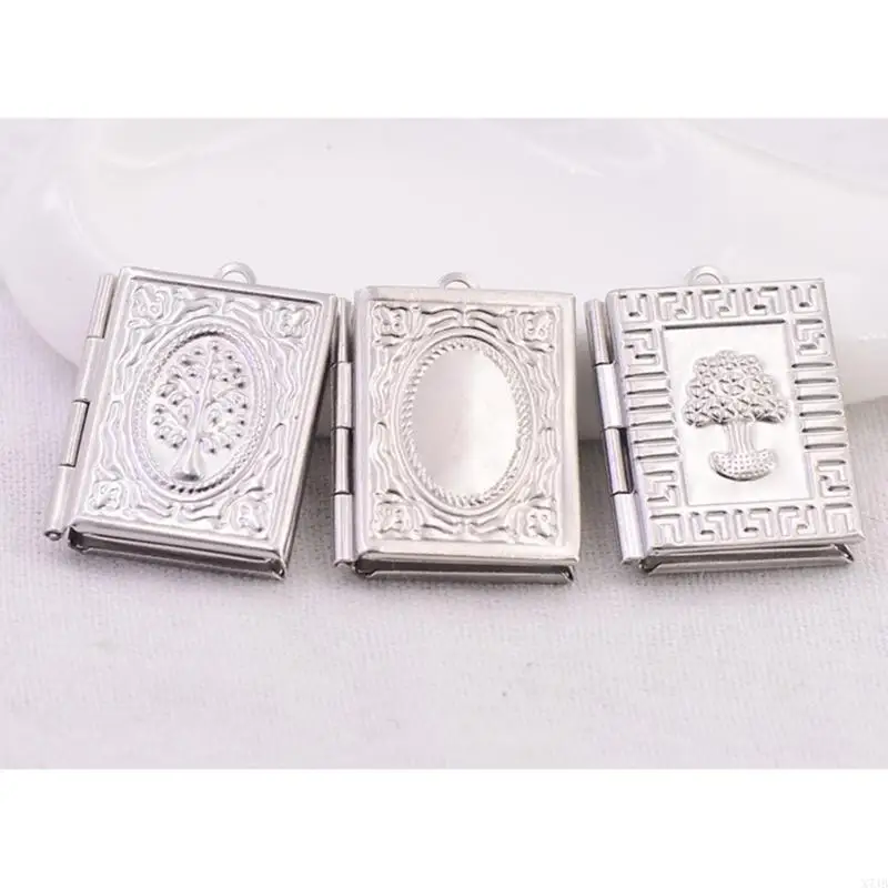  Unique Book Shaped Locket Pendant Stylish Photo Display Container Pendant Charm