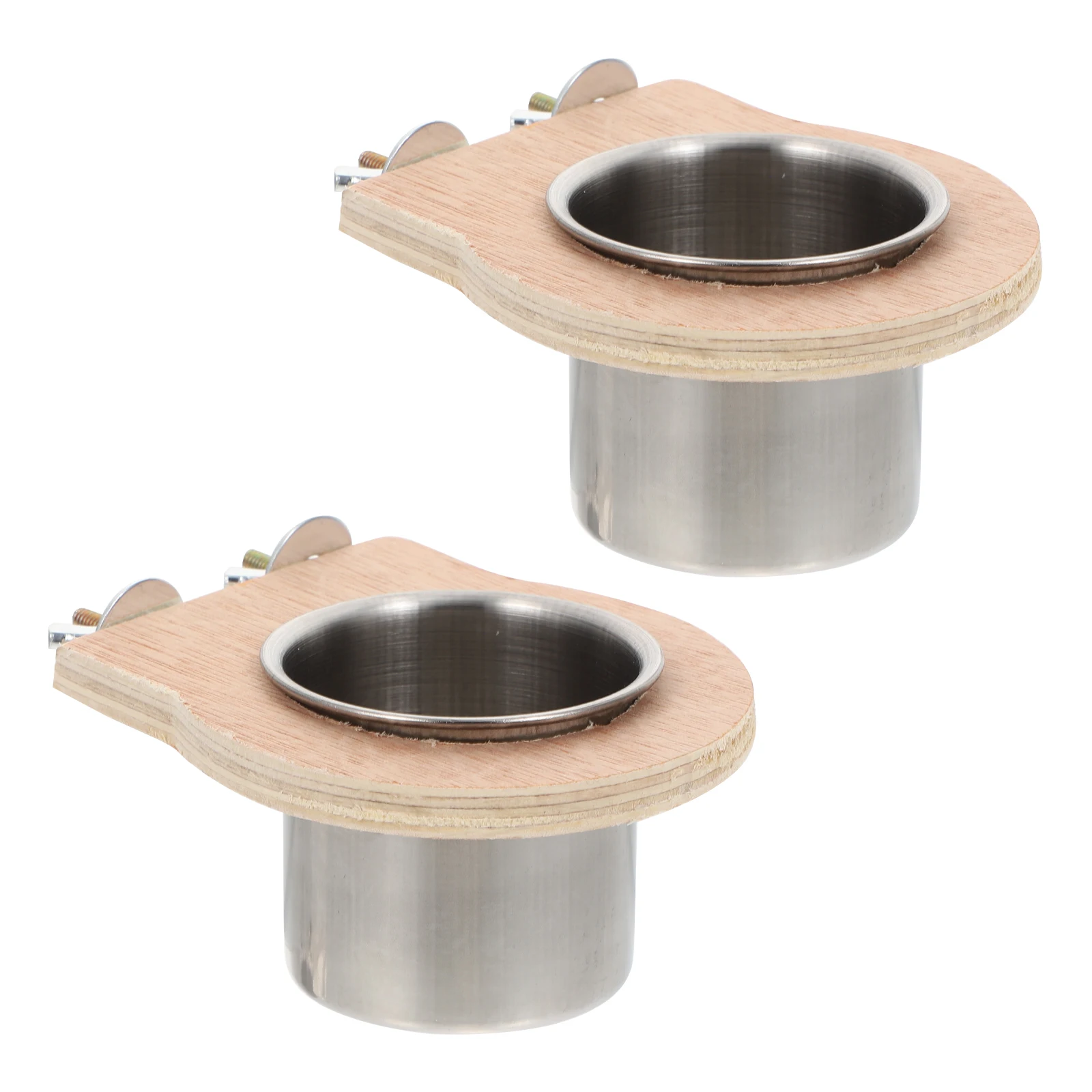 

2 Pcs Stainless Steel Food Bowl Large Capacity Bird Feeder Cage Parrot Trough Water Cup Pet Supplies Versatile Hanging Design