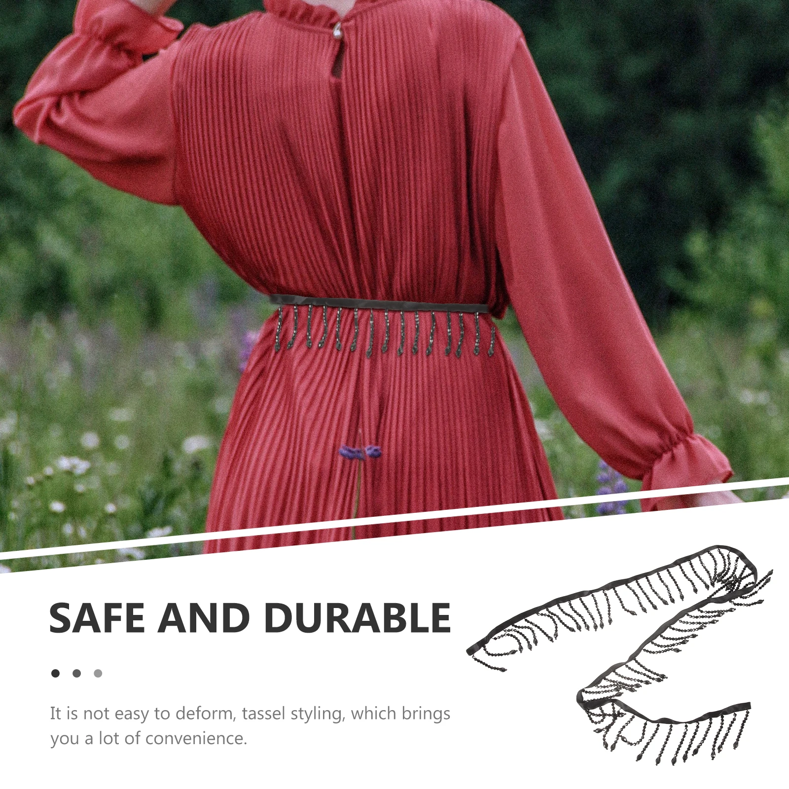 

Crystal Bead Tassel Fringe Trim Diy Clothing Sewing Crafts Beaded Chain Decorative Handmade Durable Cuttable For Bags