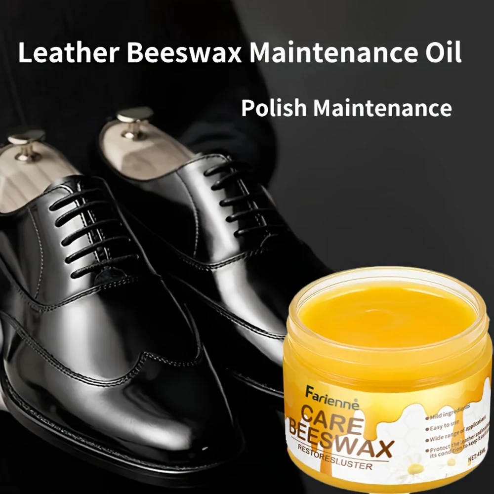 Shoe Care Kit - Suitable for Artificial Leather Surface Polishing and Maintenance, Premium Care Beeswax for Various Colors