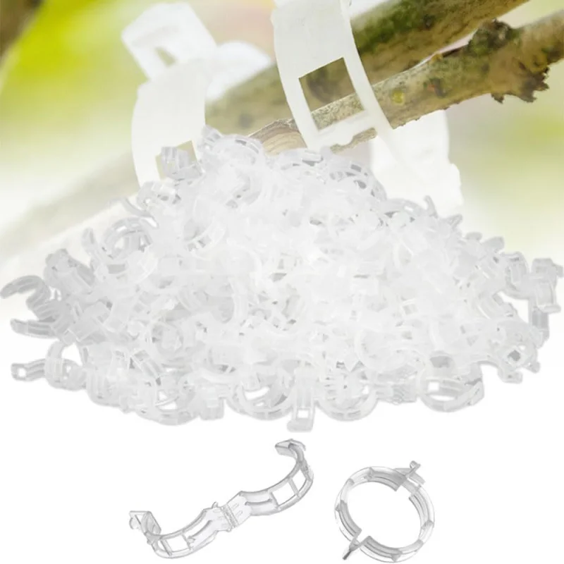 

【100 Pack Plant Support Clips】Reusable Thickened Clamps for Vegetables, Chili, Tomato Vines - Garden Training Supplies