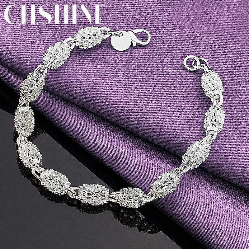 

CHSHINE 925 Sterling Silver Hollow Round Chain Bracelet for Women Wedding Party Fashion Charm Jewelry Free Shipping