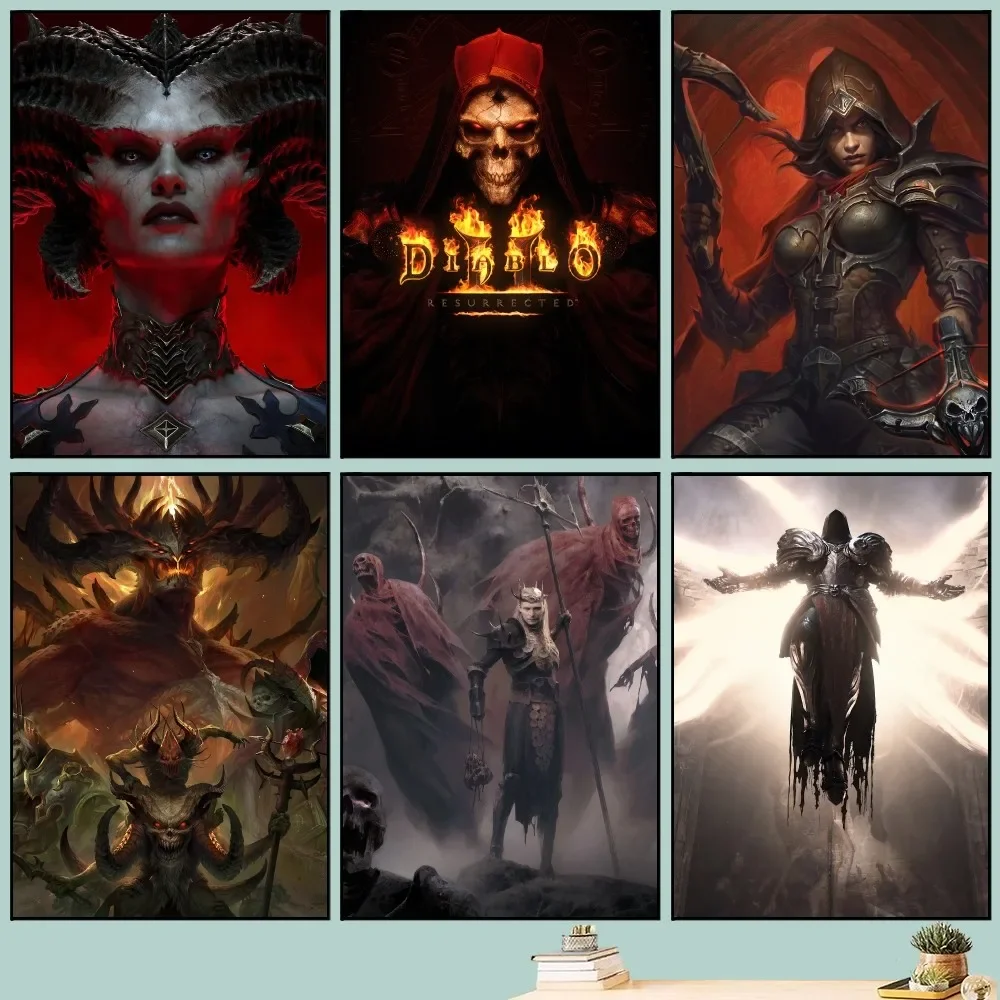 

Game Diablo 5 Lilith Poster DIY Vintage Movie Poster Wall Art Painting Study Stickers Big Szie Wall Painting