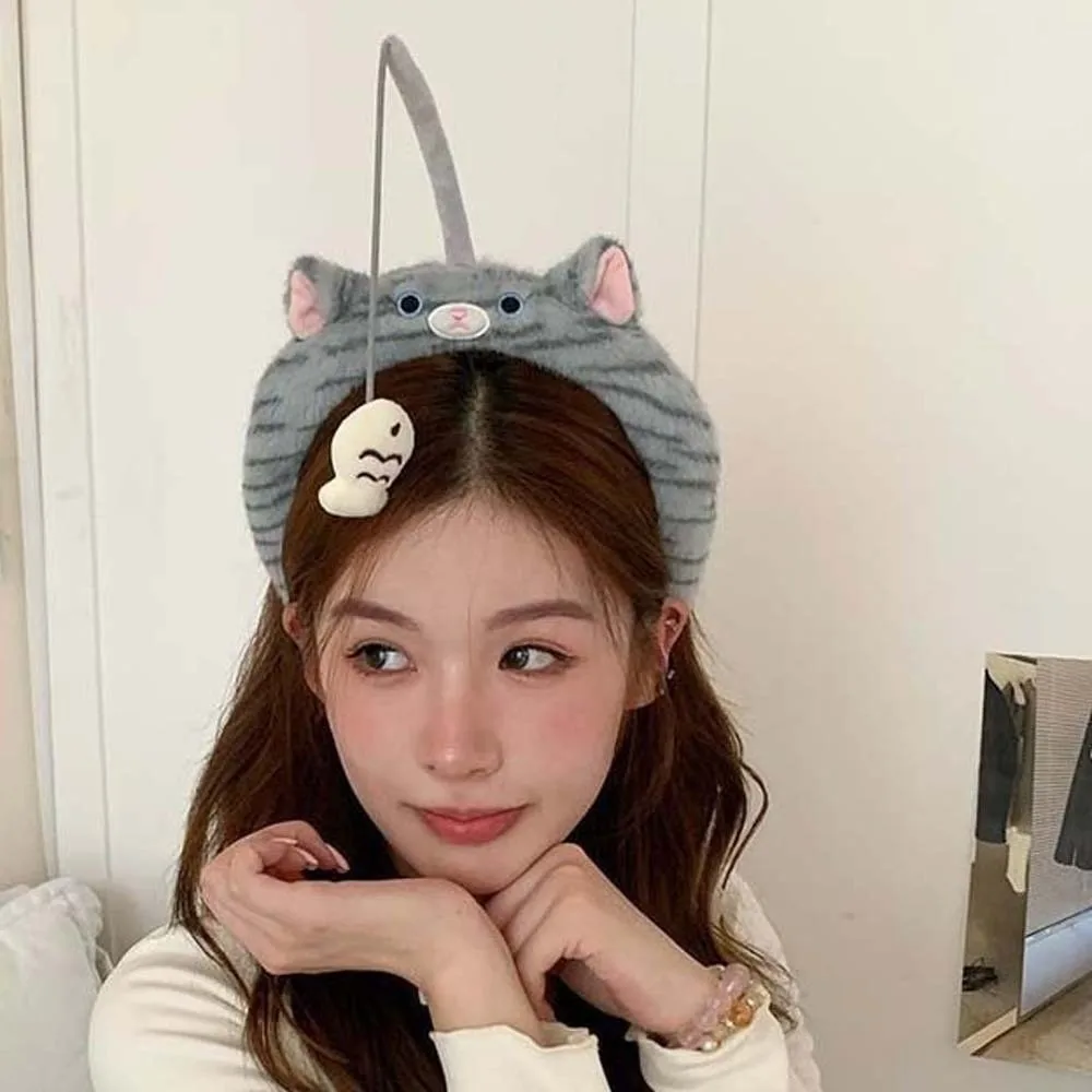 Daily Hair Accessories Cat Fishing Plush Headband Wacky Elephant Adorable Hair Hoop Creative Panda Girls Cartoon Hairband Women