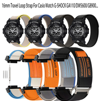 16mm Travel Loop Nylon Strap For Casio Watch G-SHOCK GA110 100 120 GA900 GA2100 DW-5600 GW-B5600 GW-M5610 Sports Band Accessorie