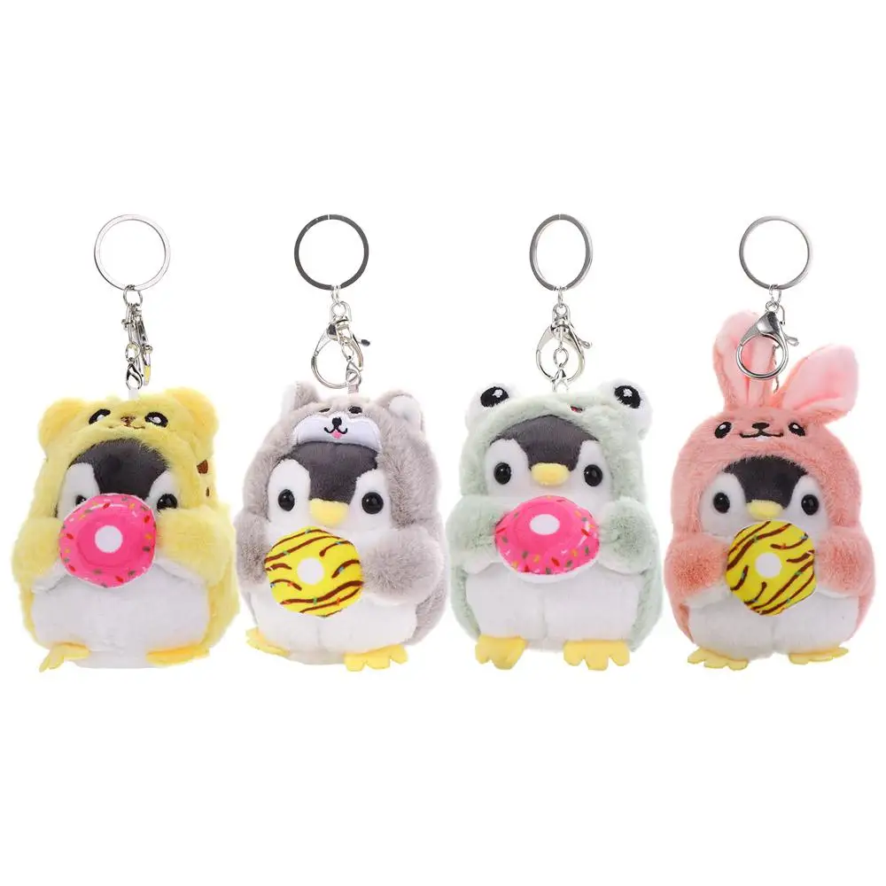 Ozdoby na klucze samochodowe Cartoon Design Donut PP Bawełna Koreański styl Klamra do kluczy Pluszowy brelok do kluczy Kobiety Uchwyt na klucze Wisiorek pingwin