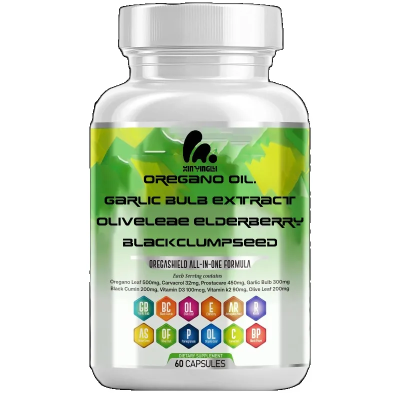 The cowhide oil black seed oil, garlic olive leaf carvone, and thyme quinone elderberry D3、K2、 Zinc Immune Support 60 Capsules