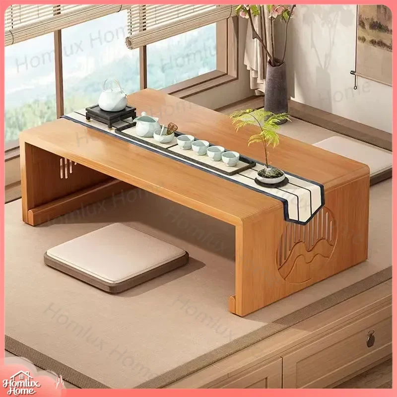 for Folding Bay Window Study Table Household Small Coffee Zen Tea Brewing Multi-purpose Bed Computer Desk Solid Wood