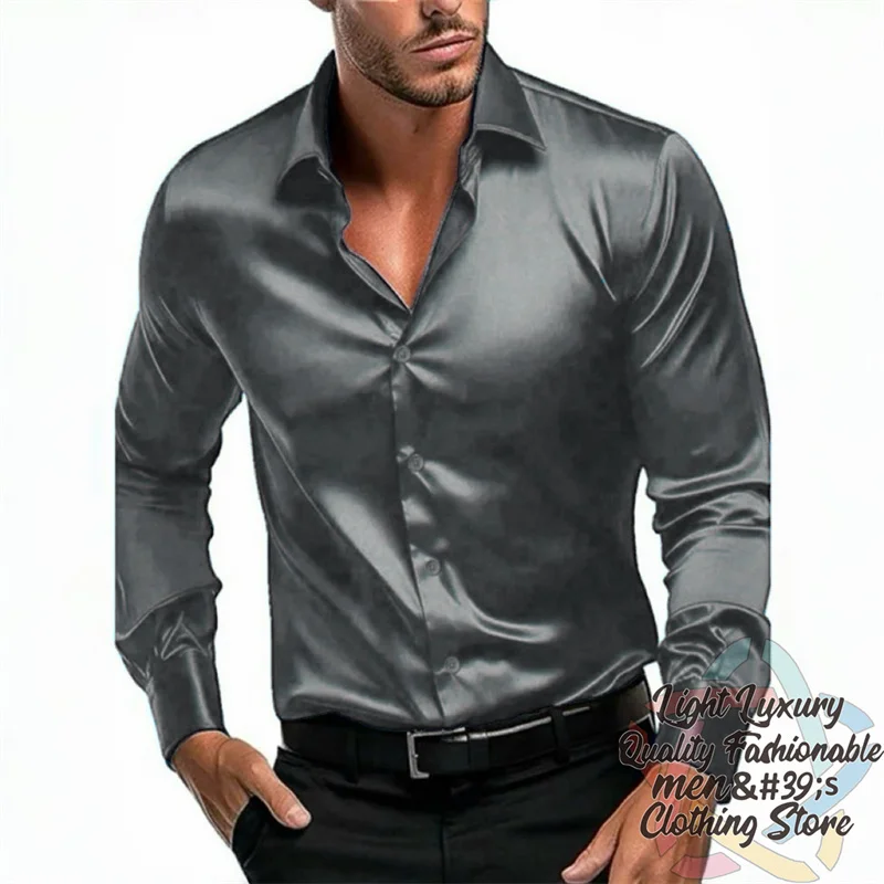 14-Color Men's Shirt Formal Solid Color Wedding Outdoor Fashion Design Business Long-Sleeved Top Clothing XS-6XL Soft Fabric