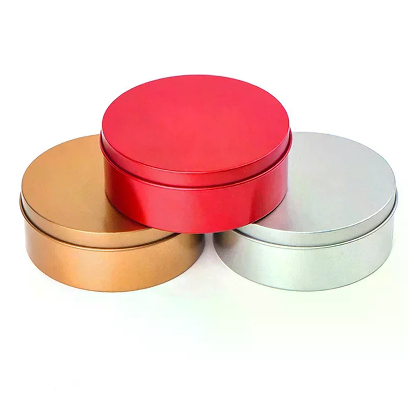 Round Tinplate Boxes Metal Storage Containers Smooth Surface Fine Workmanship Decorative Practical Party Favor Gift Boxes