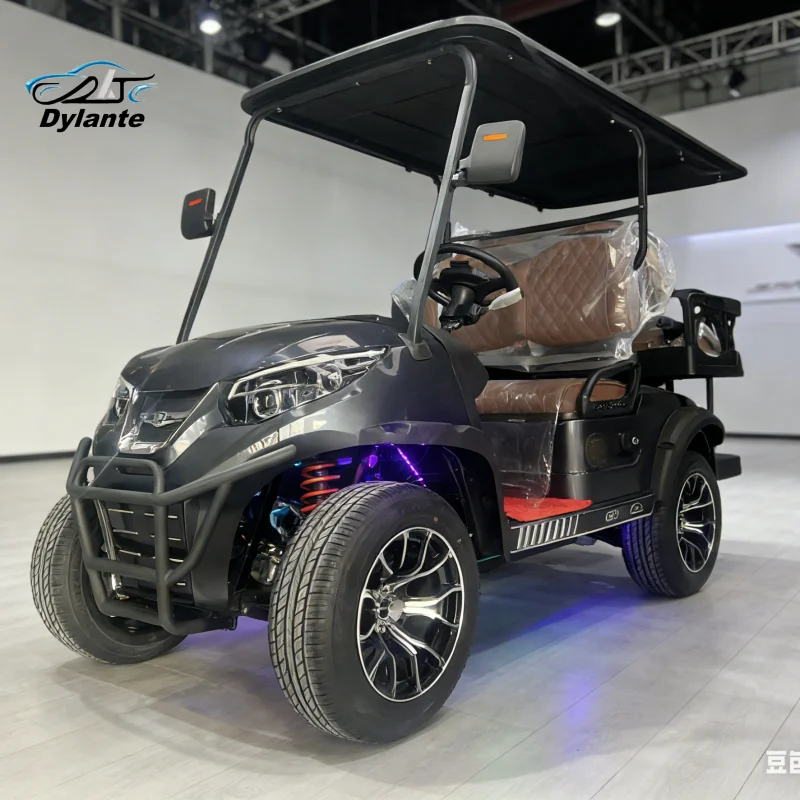 Hot Selling 48V 5KW Battery Operated Legal Driving Golf Buggy Luxury 2 4 6 Seaters Premium Golf Bag Rack Electric Golf Cart