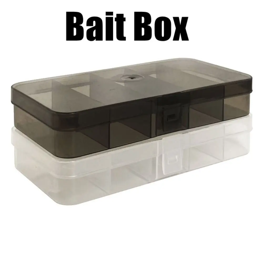 Portable Plastic Luya Fishing Gear Box Transparent Hangable Bait Box 5 Grids Fish Bait Storage Box Fishing