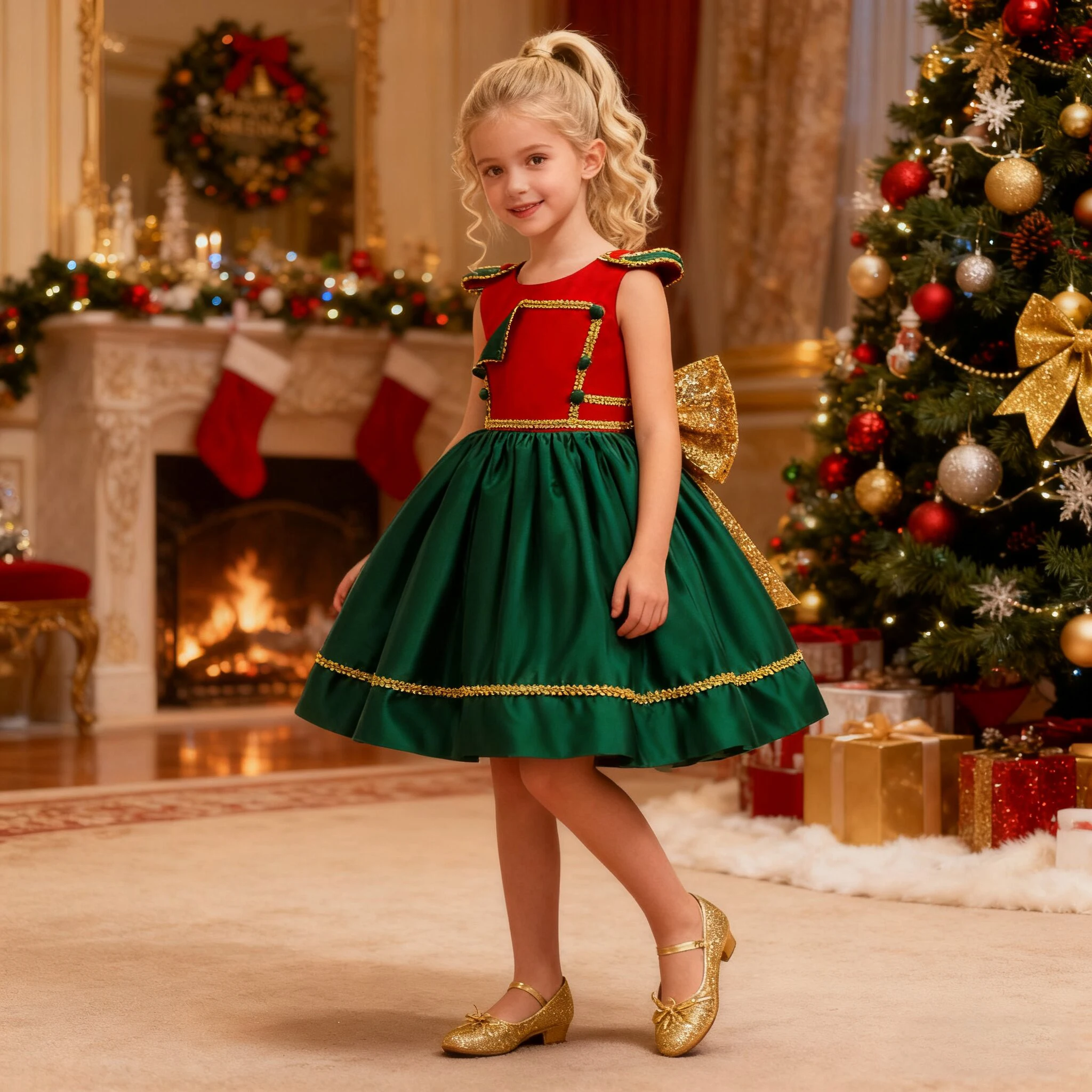 Elegant Big Bow Party Girls Dress 4-8 Yrs Christmas Costume Wedding Bridesmaids Princess Dresses Girl Birthday Prom Kids Clothes