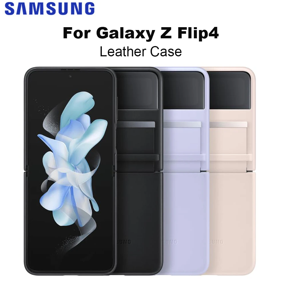 

Original For Samsung Galaxy Z Flip4 Leather Cover Flap High Quality Smartphone Cover Z Flip4 Protective Case Shockproof EF-VF721