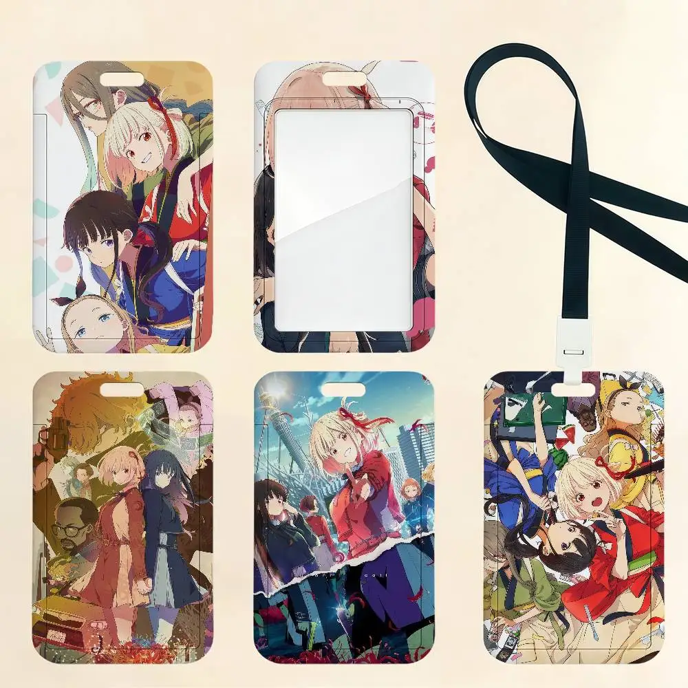 Anime Lycoris R-Recoil Card Holder Student ID Case Daily Use Subway Commute Work Cover Office School Bus Protector
