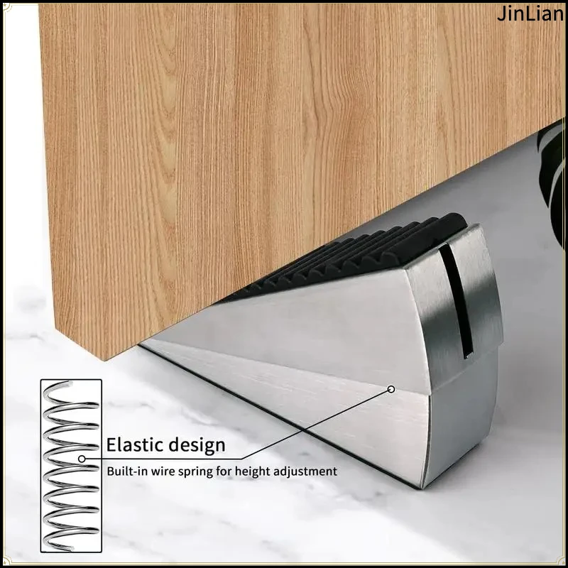 Heavy Duty Door Stopper Adjustable Spring Loaded Wedge for Bottom of Door Tall Non-Slip Door Stop for Home Office dodgers