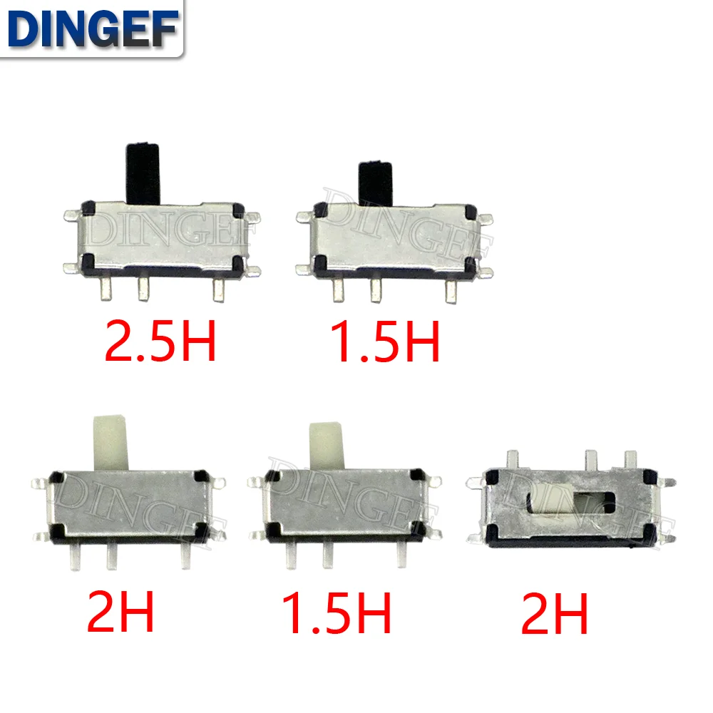 20PCS/lot 7 Pin Mini Slide Switch On-OFF Micro Slide Toggle Switch 1P2T H1.5 H2 H2.5 Miniature Horizontal Slide Switch SMD