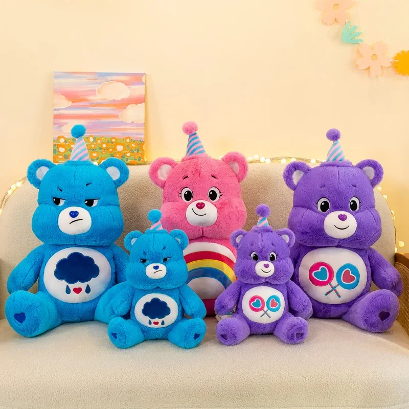 35 ซม.MINISO Care Bears Plush Kawaii Rainbow Bear ของเล่นตุ๊กตาน่ารักอะนิเมะตุ๊กตาหมีตุ๊กตาหมีตุ๊กตาหมีตุ๊กตาหมีตุ๊กตาหมีตุ๊กตาหมีตุ๊กตาหมีตุ๊กตาของเล่นตกแต่งห้องสาวของขวัญ