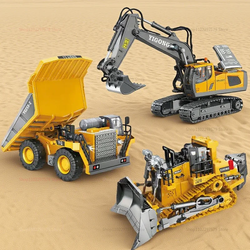 子供用2.4Ghz RCカーおもちゃ、リモコンショベルカー、ダンプカー、ブルドーザー、電動キッズギフト、男の子と女の子向けのレーシングカー、6歳以上