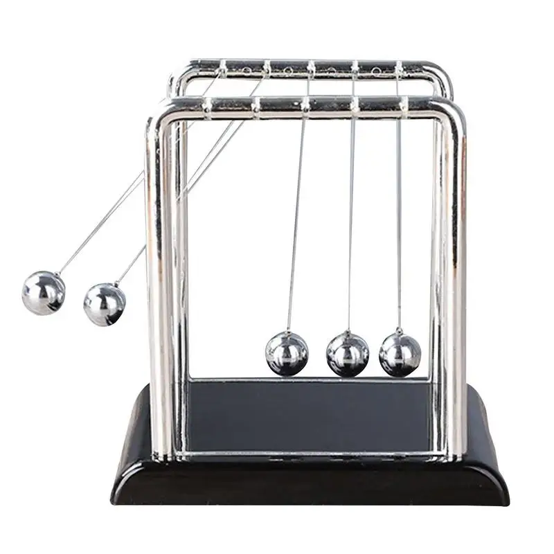 Newton\'s Cradle Steel Ball Pendulum Balance Newton Billiards Balanced Balls Metal Handicraft Black Base Household Billiar