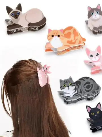 Cat Hairpin Lady Girl Cute Little Hairpin Short Long Hair Hairpin For Daughter Lover Girl School Partner