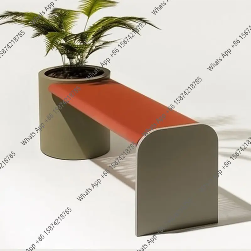 Outdoor flower box stool flower bed pedestrian street green courtyard square rest flower slot seat combination