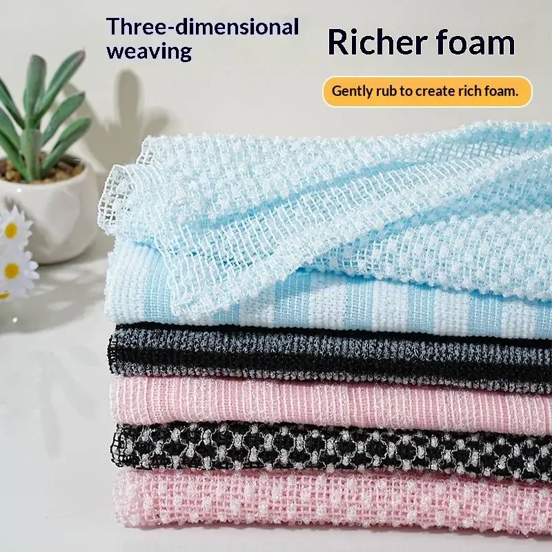 Ultra-Long Exfoliating Back Towel With Silver Ions Multifunctional Shower Bath Towel For Rich Foam Spa