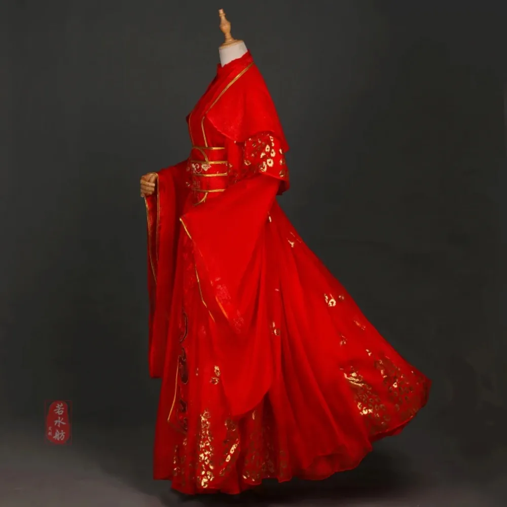 Anime Tian Guan Ci Fu Xie Lian Cosplay Costume Chinese Ancient Hanfu Red Wedding Dress Halloween Costumes Wigs for Women Girls