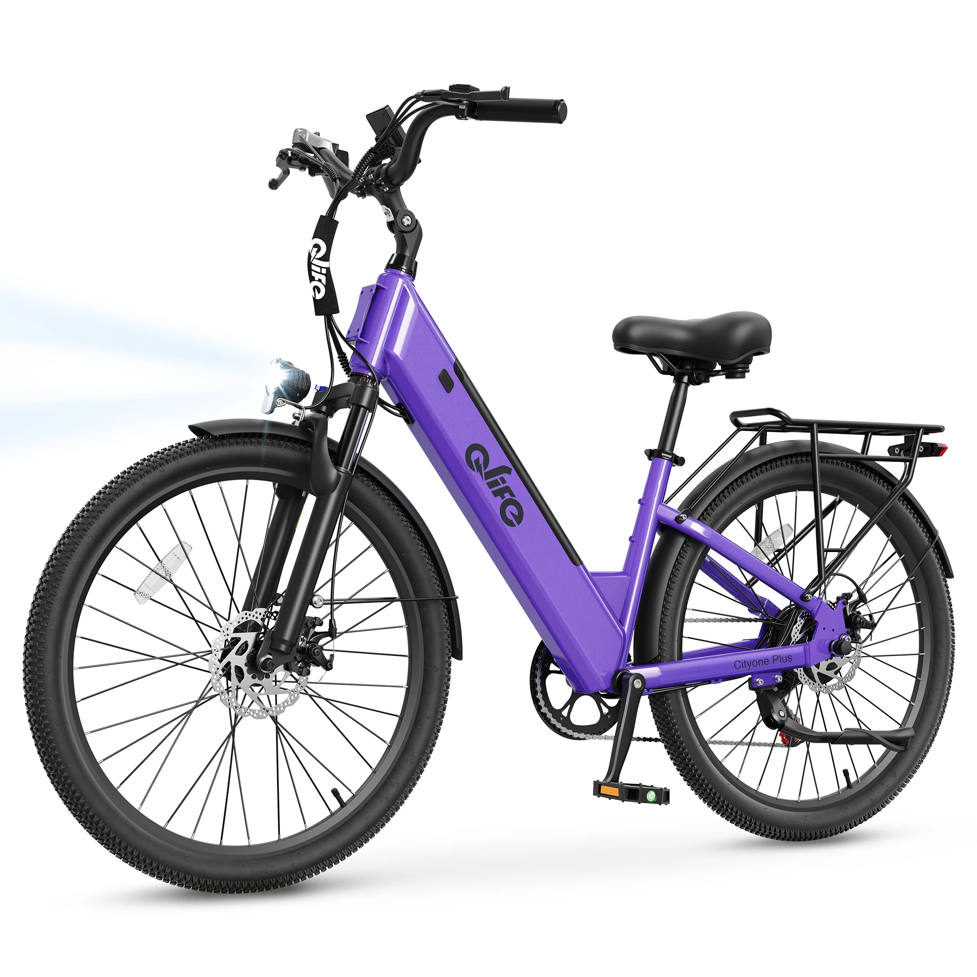 Qlife Cityone Plus St Electric Bike for Adult, Peak 1500W Motor 48V 15Ah Battery, 28MPH 80 Miles, 26“ Step-Thru Electric Bicycle, 7-Speed Commute E-Bike image 9