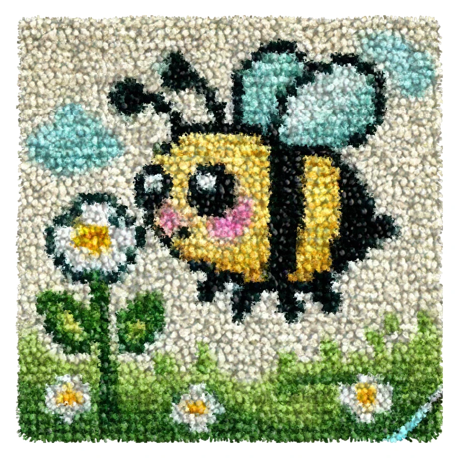 Animal Series Latch Hook Rug Kits Bee Ant 3D Segment Embroidery Pillow Wool Cross Stitch Carpet Embroidery DIY Latch Hook Carpet