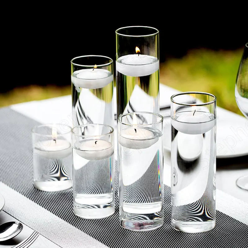 Creative Transparent Glass Candlestick European Modern Lovers Romantic Dinner Candle Holder Wedding Centerpieces for Tables