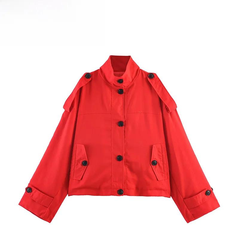 

Fashionable Stand Collar All Match Design Women's Jacket ZR Summer New Arrival 3046249 Polyester Long Sleeve Standard Fit