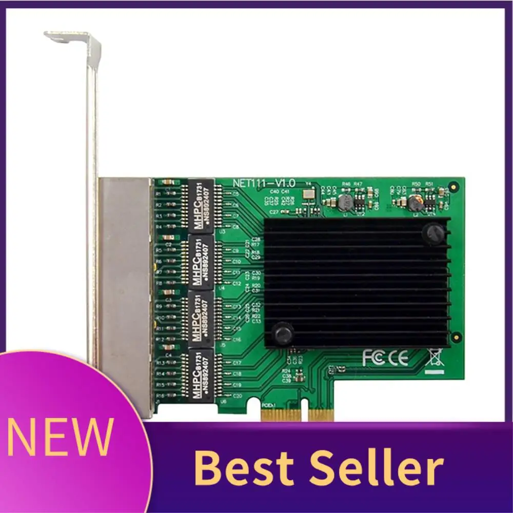 M07K-RJ-45 4-Port Ethernet Server Adapter Gigabit Network Card PCI-E X1 Interface