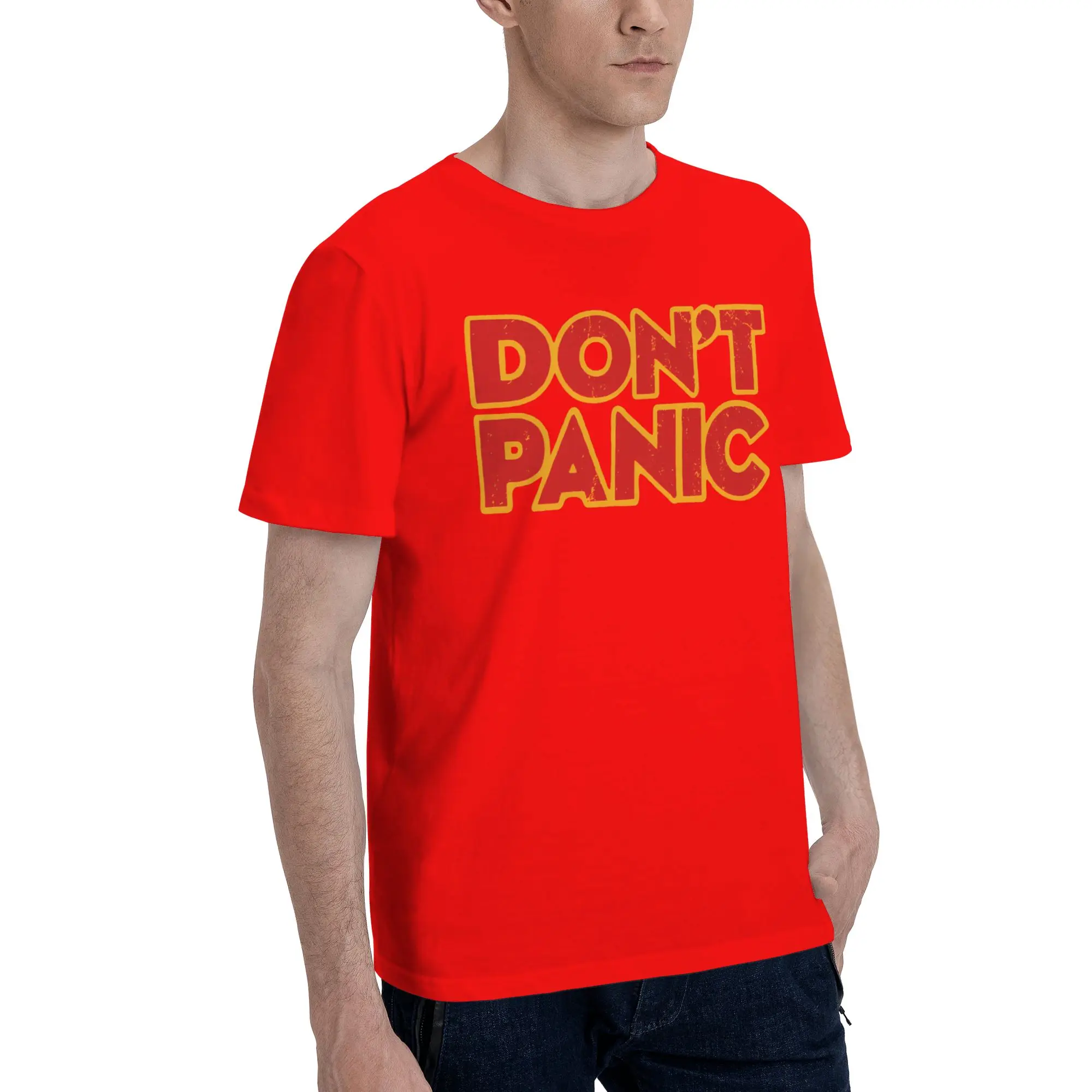 dont panic 42 The Answer To Life Douglas Adams  Merch Men Women T Shirt Pure Cotton Tee Graphic Printing  Tops T-shirt