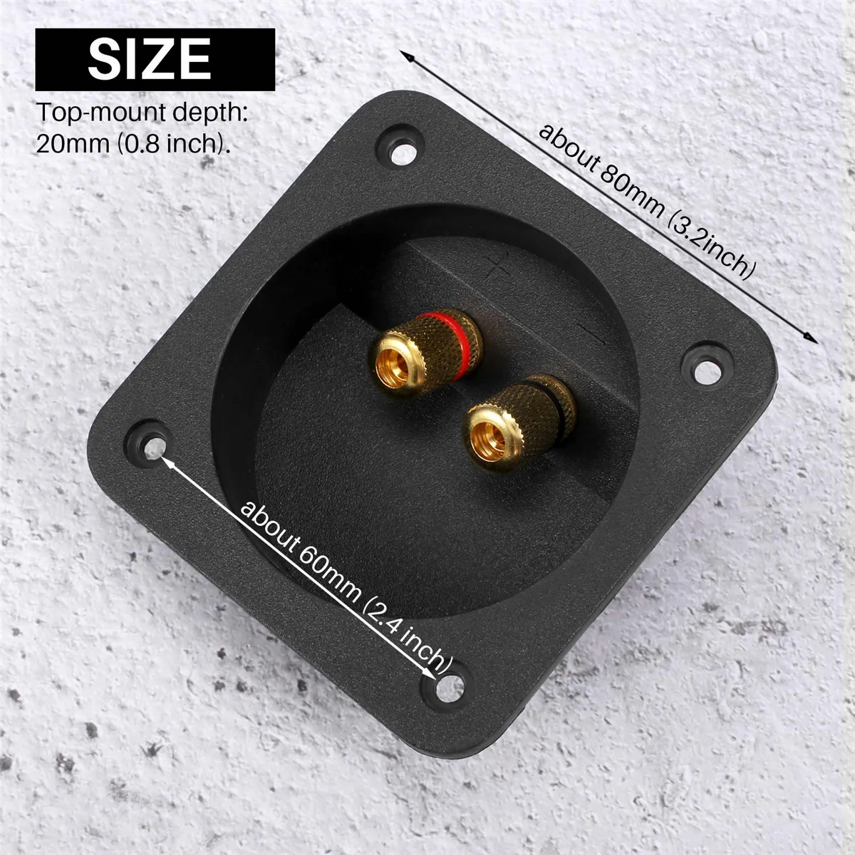 

DIY Home Car Stereo Screw Cup Connectors Subwoofer Plugs 2-Way Speaker Box Terminal Binding Post, 2 pcs Black