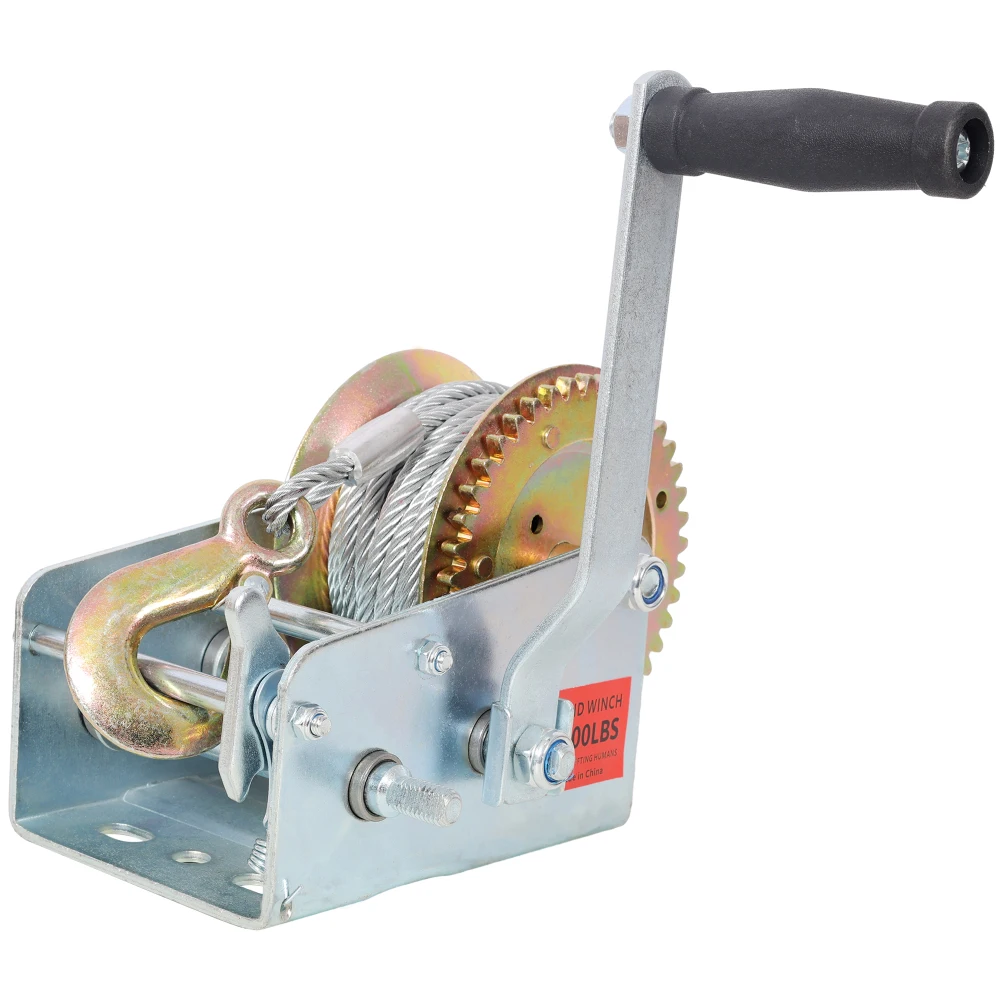 

3500LBS Manual Winch,32.8FT Steel Cable,Galvanized Shell,4.1:2.4:1 Gear,Two-Way Ratchet for Trailer/Boat/ATV