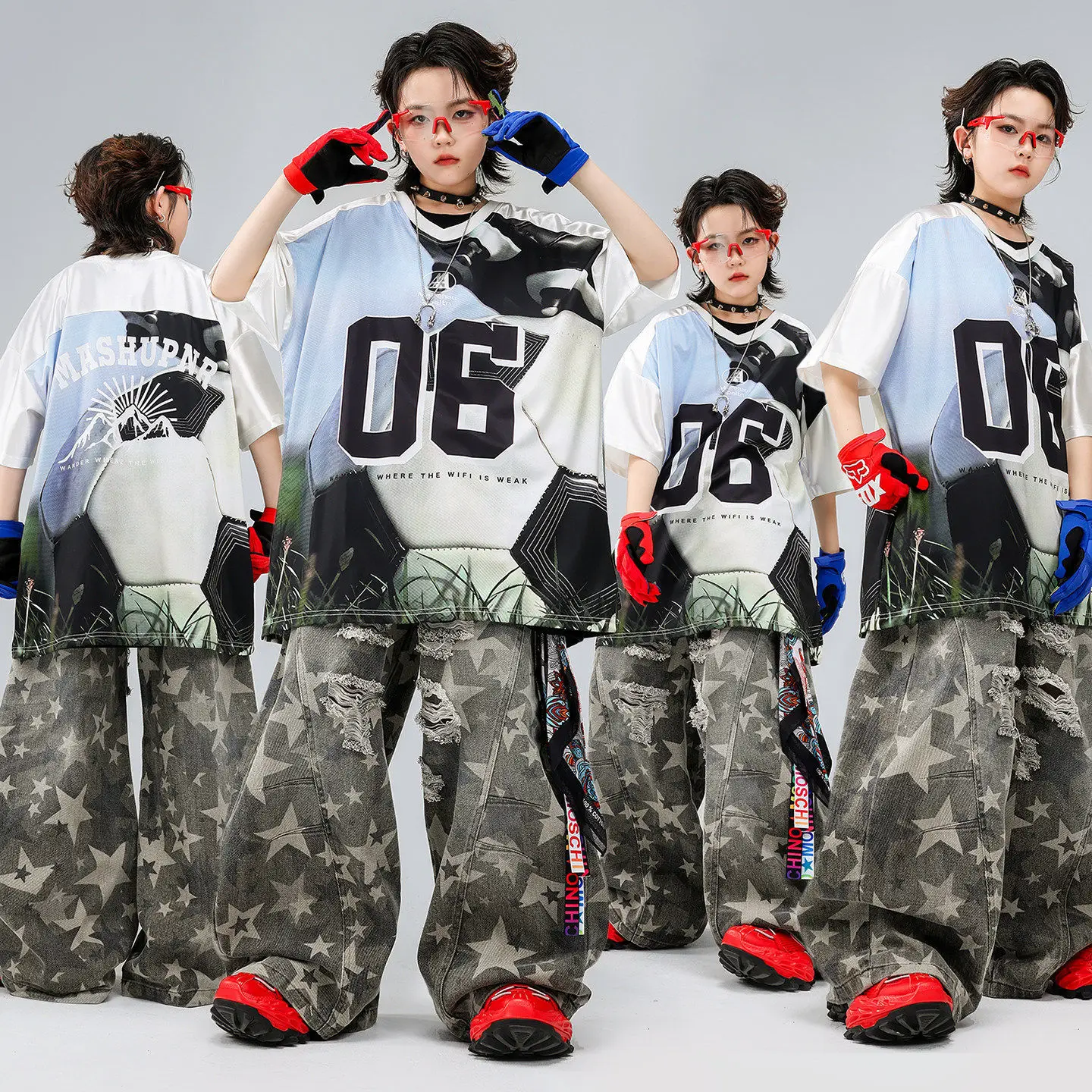 kid-kpop-hip-hop-clothing-white-print-soccer-jersey-t-shirt-top-camo-casual-baggy-cargo-pants-for-girl-boy-dance-costume-clothes