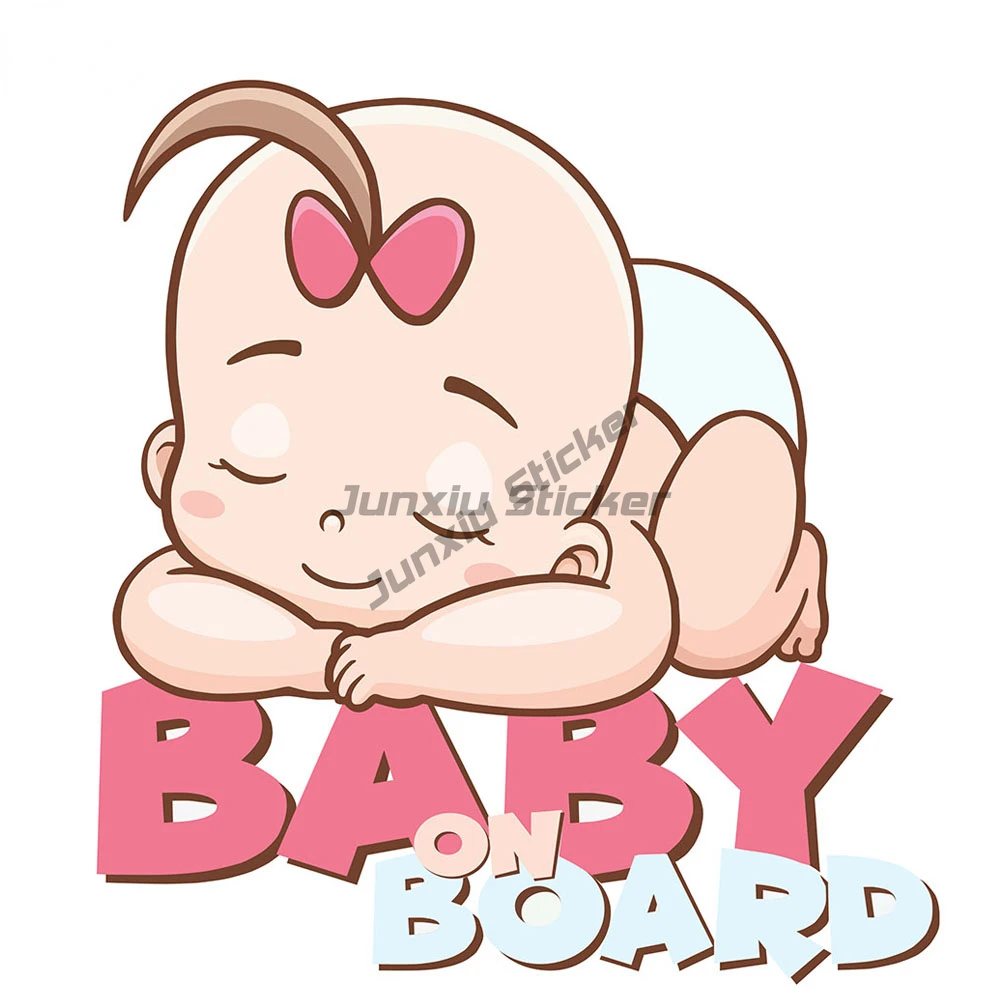 Cute Baby on Board Baby in Car Sticker Decorate Motorcycle Car Window Camper Off-road Truck Van Decal Accessories Customizable