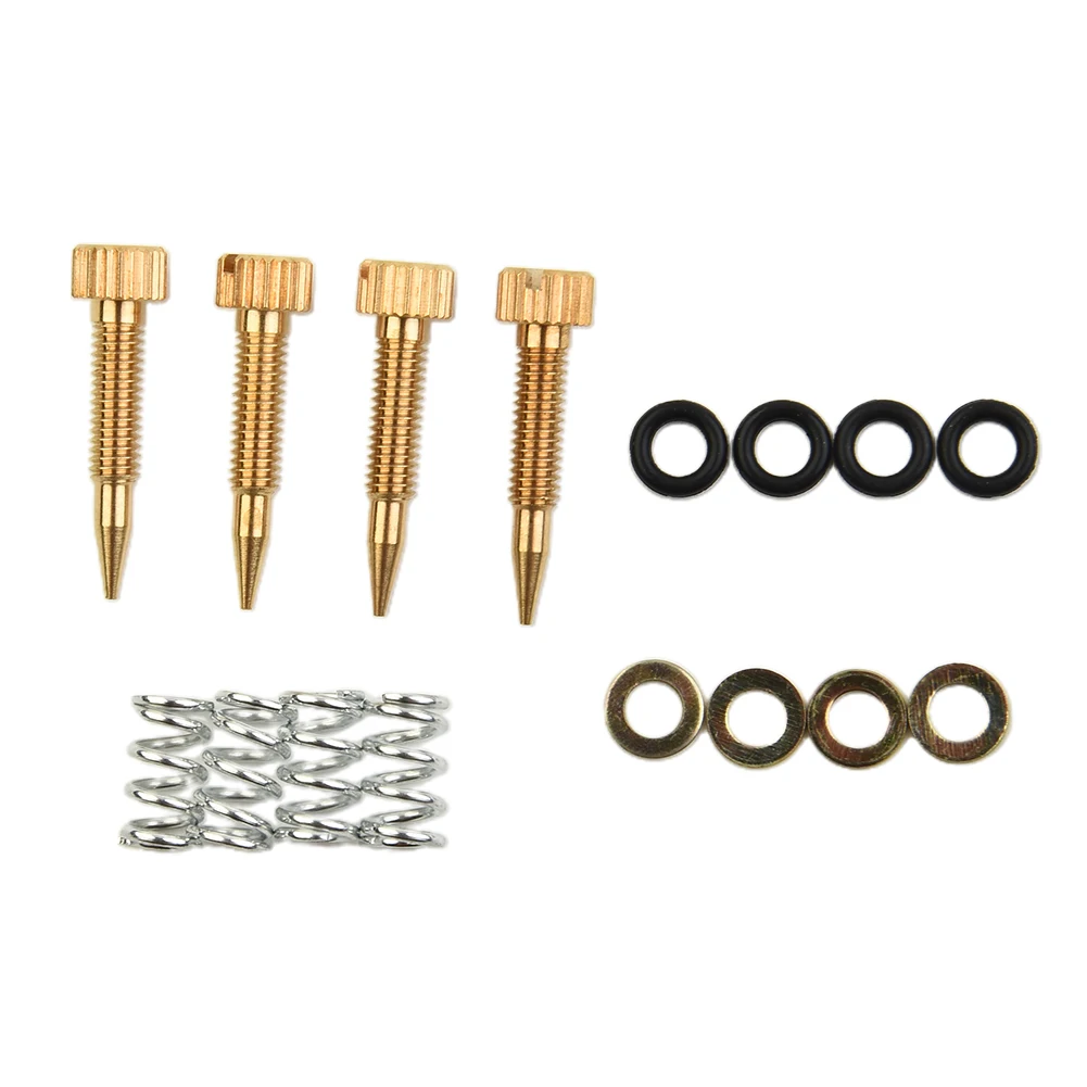 Experience Smoother Threading and Increased Sealing with 4 Solid Brass Air Mixture Screws Part 64750001 for Weber DCOE or IDF