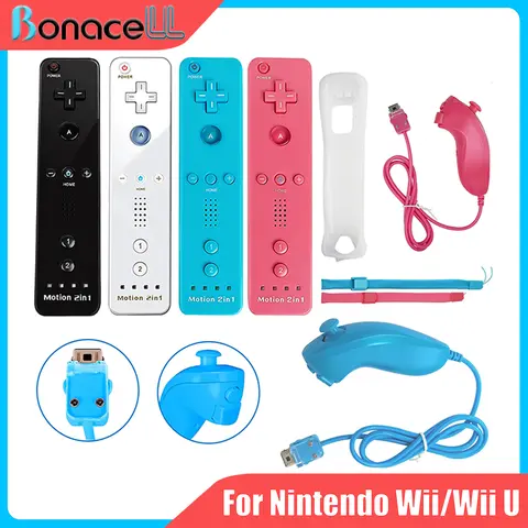 스위치 Wii/Wii U용 컨트롤러 2in1 왼쪽 오른쪽 컨트롤러 무선 게임패드 옵션 모션 플러스 세트 리모컨 조이스틱